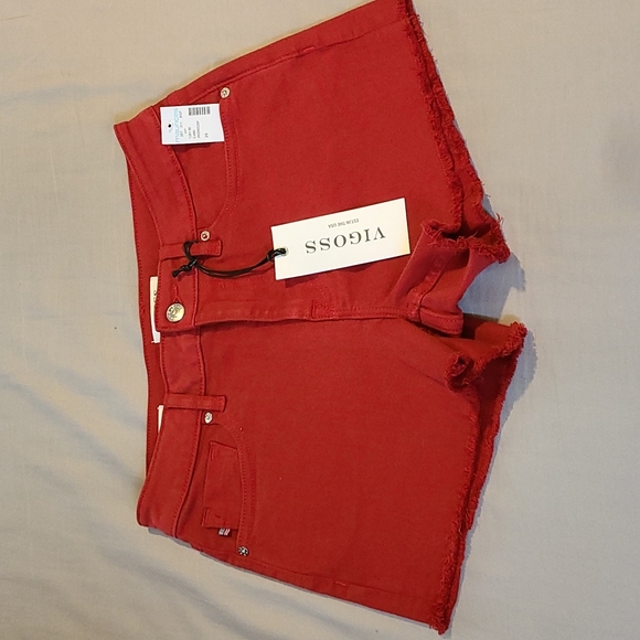 Women's Red Shorts - Picture 1 of 7